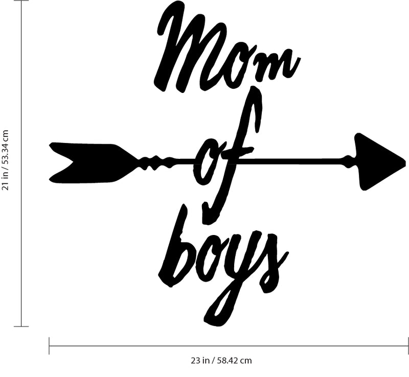 Vinyl Wall Art Decal - Mom of Boys - 21" x 23" - Sweet Family Quotes for Indoor Outdoor Wall Home Living Room Decor - Little Boy’s Nursery Playroom Bedroom Door Household Stickers 4