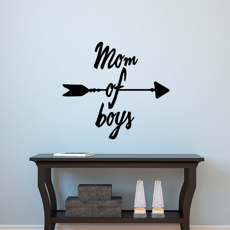 Vinyl Wall Art Decal - Mom of Boys - 21" x 23" - Sweet Family Quotes for Indoor Outdoor Wall Home Living Room Decor - Little Boy’s Nursery Playroom Bedroom Door Household Stickers 3