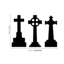 Set of 3 Vinyl Wall Art Decal - Tombstones - 30" x 11" Each - Spooky Halloween Season Decoration Sticker - Kids Teens Adults Indoor Outdoor Wall Door Living Room Bedroom Home Office Apartment Decor 4