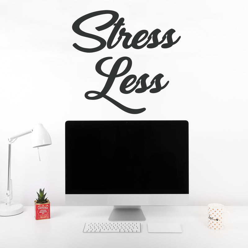 Vinyl Wall Art Decal - Stress Less - 22" x 23" - Inspirational Business Workplace Bedroom Decoration - Teens Adults Motivational Wall Home Office Peel and Stick Inspire Decor 2