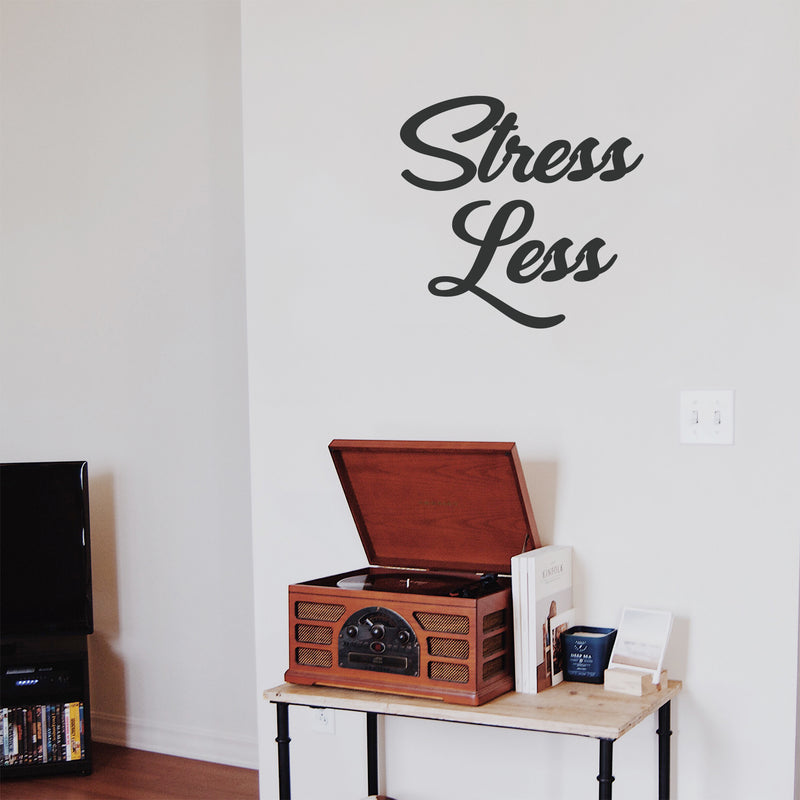 Vinyl Wall Art Decal - Stress Less - Inspirational Business Workplace Bedroom Decoration - Teens Adults Motivational Wall Home Office Peel And Stick Inspire Decor 3