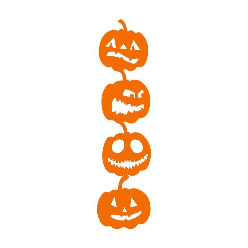 Vinyl Wall Art Decal - 4 Stacked Pumpkins - 21" x 80" - Spooky Halloween Season Decoration Sticker - Indoor Outdoor Wall Door Living Room Bedroom Home Office Apartment Decor (21" x 80"; Orange) 1