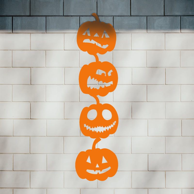 Vinyl Wall Art Decal - 4 Stacked Pumpkins - 21" x 80" - Spooky Halloween Season Decoration Sticker - Indoor Outdoor Wall Door Living Room Bedroom Home Office Apartment Decor (21" x 80"; Orange) 3