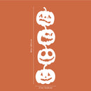 Vinyl Wall Art Decal - 4 Stacked Pumpkins - 21" x 80" - Spooky Halloween Season Decoration Sticker - Indoor Outdoor Wall Door Living Room Bedroom Home Office Apartment Decor (21" x 80"; White) 1
