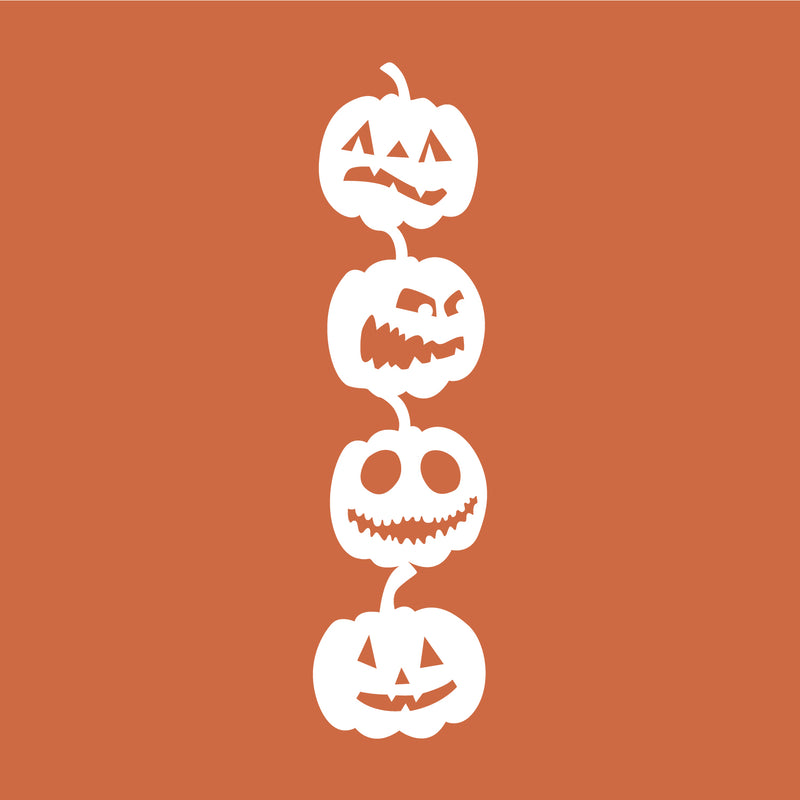 Vinyl Wall Art Decal - 4 Stacked Pumpkins - 21" x 80" - Spooky Halloween Season Decoration Sticker - Indoor Outdoor Wall Door Living Room Bedroom Home Office Apartment Decor (21" x 80"; White) 3