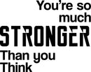 Vinyl Wall Art Decal - You're So Much Stronger Than You Think - Inspirational Workplace Bedroom Apartment Decor - Indoor Outdoor Gym And Fitness Home Living Room Office Decals 1