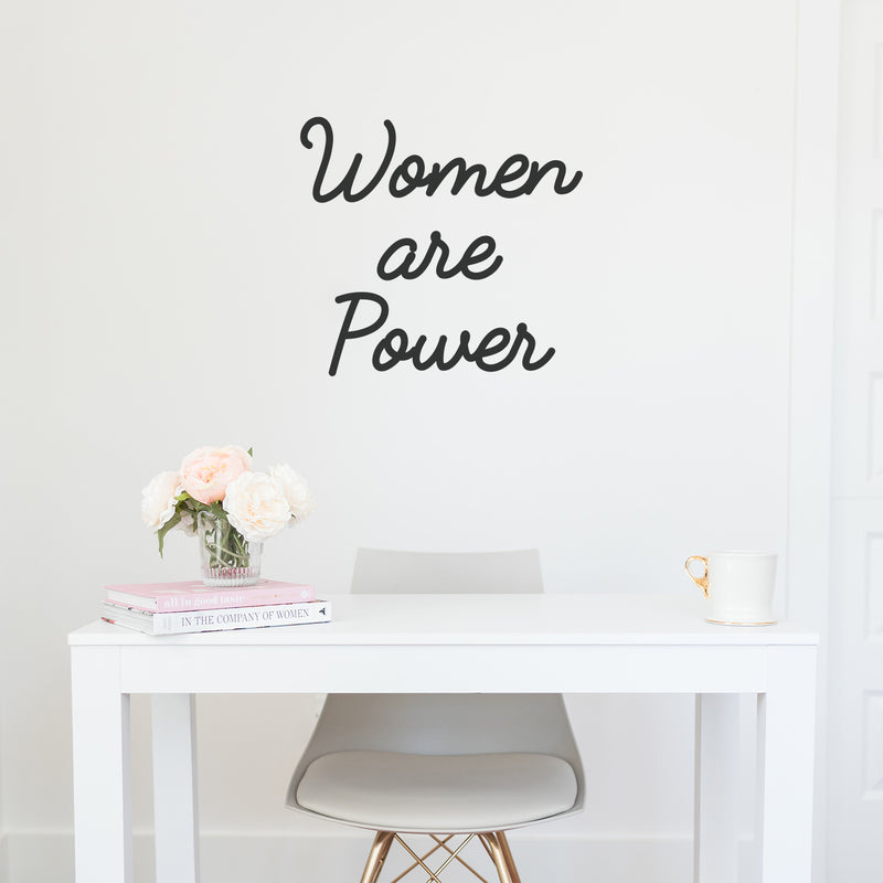 Vinyl Wall Art Decal - Women are Power - 23" x 25" - Women Empowerment Workplace Bedroom Apartment Decor Decals - Modern Female Inspirational Home Living Room Office Quotes 3