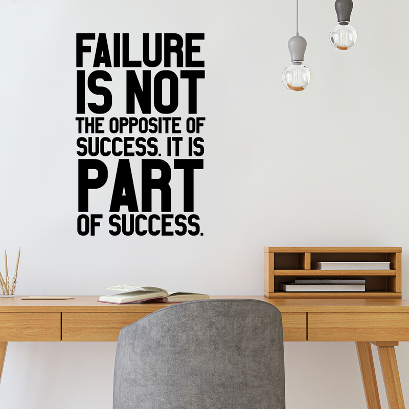 Vinyl Wall Art Decal - Failure is Not The Opposite of Success - 36" x 23" - Inspirational Workplace Bedroom Apartment Decor Decals - Positive Indoor Outdoor Home Living Room Office Quotes 2