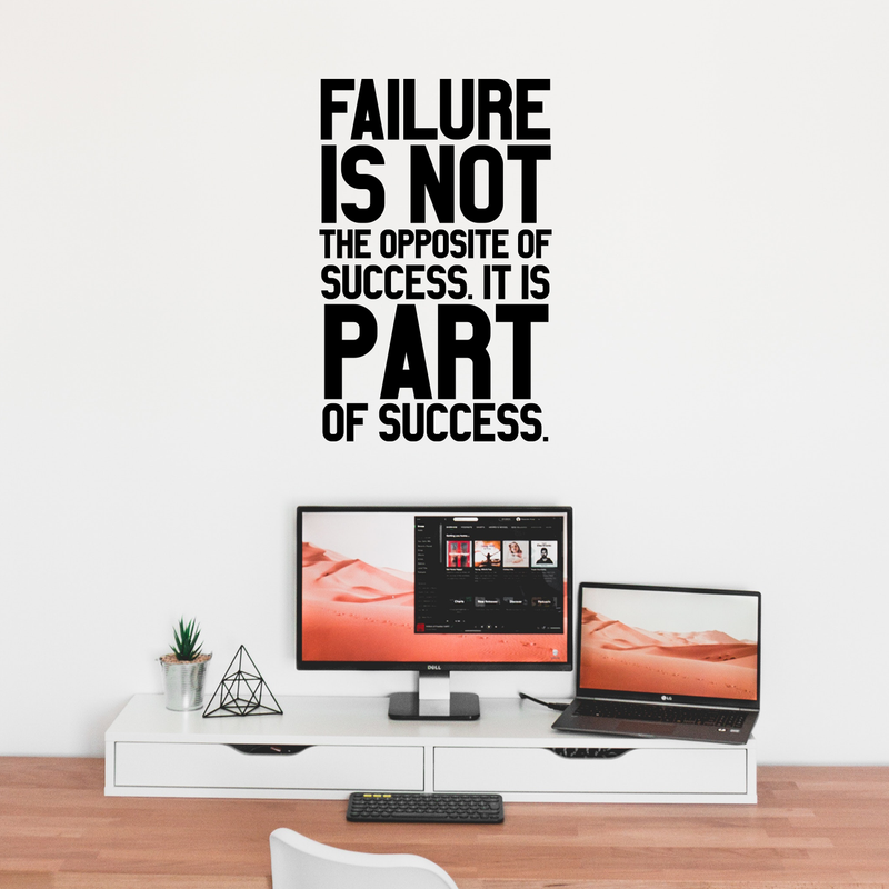 Vinyl Wall Art Decal - Failure is Not The Opposite of Success - 36" x 23" - Inspirational Workplace Bedroom Apartment Decor Decals - Positive Indoor Outdoor Home Living Room Office Quotes 3