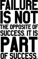 Vinyl Wall Art Decal - Failure Is Not The Opposite Of Success - Inspirational Workplace Bedroom Apartment Decor Decals - Positive Indoor Outdoor Home Living Room Office Quotes 1