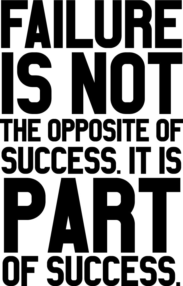 Vinyl Wall Art Decal - Failure is Not The Opposite of Success - 36" x 23" - Inspirational Workplace Bedroom Apartment Decor Decals - Positive Indoor Outdoor Home Living Room Office Quotes 1