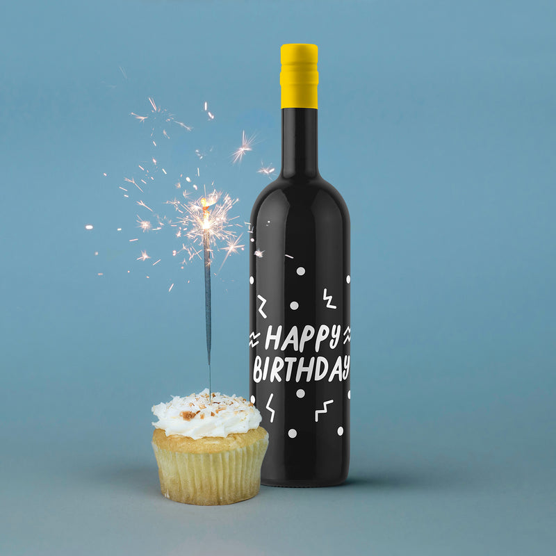 Thank You Wine Bottle Vinyl Sticker Decal - Happy Birthday - Unique Party Favor Holiday Season Family Reunion Employee Appreciation Gift 2