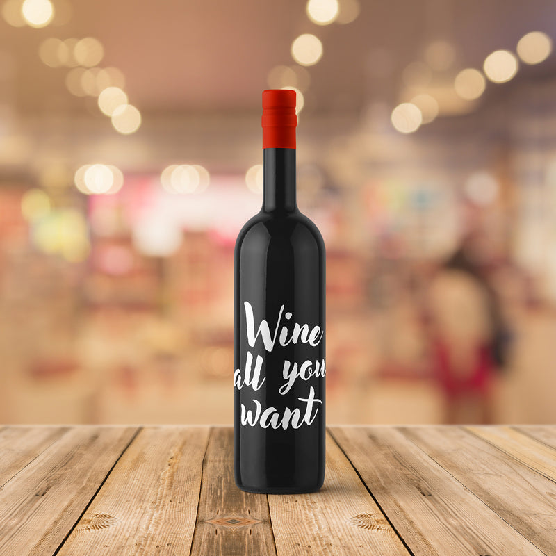 Thank You Wine Bottle Vinyl Sticker Decal - Wine All You Want - 4.5" x 4.5" - Unique Party Favor Holiday Season Family Reunion Employee Appreciation Gift 3