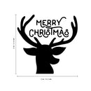 Vinyl Wall Art Decal - Merry Christmas Reindeer - 22" x 23" - Christmas Holiday Seasonal Decoration Sticker - Indoor Outdoor Window Home Living Room Bedroom Apartment Office Door (22" x 23"; Black) 3