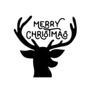 Vinyl Wall Art Decal - Merry Christmas Reindeer - Christmas Holiday Seasonal Decoration Sticker - Indoor Outdoor Window Home Living Room Bedroom Apartment Office Door (22" x 23"; Black) 1