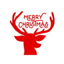 Vinyl Wall Art Decal - Merry Christmas Reindeer - 22" x 23" - Christmas Holiday Seasonal Decoration Sticker - Indoor Outdoor Window Home Living Room Bedroom Apartment Office Door (22" x 23"; Red) 1