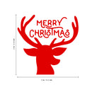 Vinyl Wall Art Decal - Merry Christmas Reindeer - 22" x 23" - Christmas Holiday Seasonal Decoration Sticker - Indoor Outdoor Window Home Living Room Bedroom Apartment Office Door (22" x 23"; Red) 4