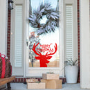 Vinyl Wall Art Decal - Merry Christmas Reindeer - 22" x 23" - Christmas Holiday Seasonal Decoration Sticker - Indoor Outdoor Window Home Living Room Bedroom Apartment Office Door (22" x 23"; Red) 3