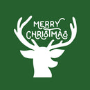 Vinyl Wall Art Decal - Merry Christmas Reindeer - 22" x 23" - Christmas Holiday Seasonal Decoration Sticker - Indoor Outdoor Window Home Living Room Bedroom Apartment Office Door (22" x 23"; White) 1