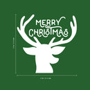 Vinyl Wall Art Decal - Merry Christmas Reindeer - 22" x 23" - Christmas Holiday Seasonal Decoration Sticker - Indoor Outdoor Window Home Living Room Bedroom Apartment Office Door (22" x 23"; White) 4
