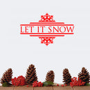 Vinyl Wall Art Decal - Let It Snow - 20" x 33" - Christmas Holiday Seasonal Decoration Sticker - Indoor Outdoor Window Home Living Room Bedroom Apartment Office Door Decor (20" x 33"; Red) 1