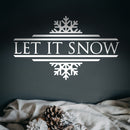 Vinyl Wall Art Decal - Let It Snow - 20" x 33" - Christmas Seasonal Holiday Decoration Sticker - Indoor Outdoor Window Home Living Room Bedroom Apartment Office Door Decor (20" x 33"; White) 2