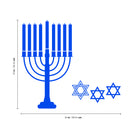 Vinyl Wall Art Decal - 9 Menorah Candles And 3 Star Of Davids - Jewish Holiday Decor Sticker - Indoor Outdoor Home Office Wall Door Window Bedroom Workplace Decals 4