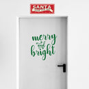 Vinyl Wall Art Decal - Merry and Bright - 21" x 21" - Christmas Seasonal Holiday Decor Sticker - Indoor Outdoor Home Office Wall Door Window Bedroom Workplace Decals (21" x 21"; Green) 1