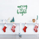 Vinyl Wall Art Decal - Merry and Bright - 21" x 21" - Christmas Seasonal Holiday Decor Sticker - Indoor Outdoor Home Office Wall Door Window Bedroom Workplace Decals (21" x 21"; Green) 2