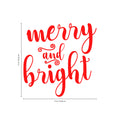 Vinyl Wall Art Decal - Merry and Bright - 21" x 21" - Christmas Seasonal Holiday Decor Sticker - Indoor Outdoor Home Office Wall Door Window Bedroom Workplace Decals (21" x 21"; Red) 1