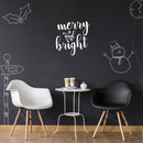 Vinyl Wall Art Decal - Merry and Bright - 21" x 21" - Christmas Seasonal Decoration Sticker - Indoor Outdoor Home Office Wall Door Window Bedroom Workplace Decor Decals (21" x 21"; White) 2