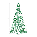 Vinyl Wall Art Decal - Circles and Stars Christmas Tree - 36" x 20" - Seasonal Holiday Decor Sticker - Indoor Outdoor Home Office Wall Door Window Bedroom Workplace Decals (36" x 20"; Green) 4