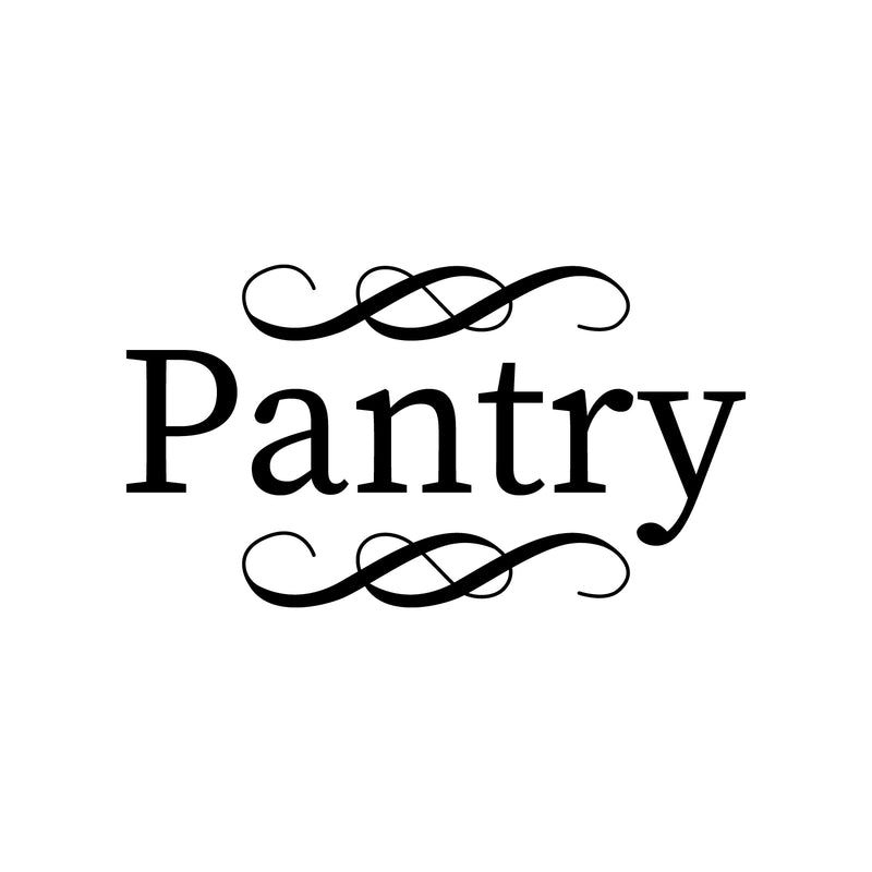Vinyl Wall Art Decal - Pantry - 5" x 9" - Cursive Lettering Food Cupboard Storeroom Label for Home Dining Room Kitchen Sticker Decor - Modern Apartment Peel and Stick Adhesive Decals 1