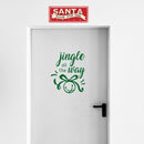 Vinyl Wall Art Decal - Jingle All The Way - 18" x 22.5" - Christmas Seasonal Holiday Decoration Sticker - Indoor Outdoor Home Office Wall Door Window Bedroom Workplace Decals (18" x 22.5"; Green) 1