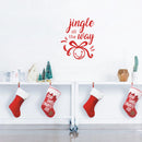Vinyl Wall Art Decal - Jingle All The Way - 18" x 22.5" - Christmas Seasonal Holiday Decoration Sticker - Indoor Outdoor Home Office Wall Door Window Bedroom Workplace Decals (18" x 22.5"; Red) 1