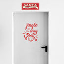 Vinyl Wall Art Decal - Jingle All The Way - 18" x 22.5" - Christmas Seasonal Holiday Decoration Sticker - Indoor Outdoor Home Office Wall Door Window Bedroom Workplace Decals (18" x 22.5"; Red) 4
