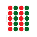 Set of 20 Vinyl Wall Art Decal - Red And Green Polka Dots - Each - Christmas Seasonal Decor Sticker - Indoor Outdoor Window Home Living Room Bedroom Apartment Office Door Deccals 1