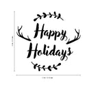 Vinyl Wall Art Decal - Happy Holidays - 20" x 22" - Winter Christmas Seasonal Holiday Decoration Sticker - Indoor Outdoor Home Office Wall Door Window Bedroom Workplace Decals (20" x 22"; Black) 4