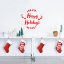 Vinyl Wall Art Decal - Happy Holidays - 20" x 22" - Winter Christmas Seasonal Holiday Decoration Sticker - Indoor Outdoor Home Office Wall Door Window Bedroom Workplace Decals (20" x 22"; Red) 2