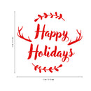Vinyl Wall Art Decal - Happy Holidays - 20" x 22" - Winter Christmas Seasonal Holiday Decoration Sticker - Indoor Outdoor Home Office Wall Door Window Bedroom Workplace Decals (20" x 22"; Red) 4
