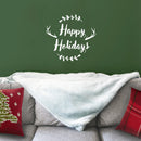 Vinyl Wall Art Decal - Happy Holidays - 20" x 22" - Winter Christmas Seasonal Holiday Decoration Sticker - Indoor Outdoor Home Office Wall Door Window Bedroom Workplace Decals (20" x 22"; White) 2