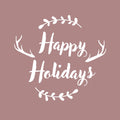 Vinyl Wall Art Decal - Happy Holidays - 20" x 22" - Winter Christmas Seasonal Holiday Decoration Sticker - Indoor Outdoor Home Office Wall Door Window Bedroom Workplace Decals (20" x 22"; White) 1