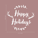 Vinyl Wall Art Decal - Happy Holidays - 20" x 22" - Winter Christmas Seasonal Holiday Decoration Sticker - Indoor Outdoor Home Office Wall Door Window Bedroom Workplace Decals (20" x 22"; White) 4