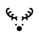 Vinyl Wall Art Decal - Little Reindeer Face - 3.- Christmas Holiday Seasonal Sticker - Indoor Outdoor Wall Door Window Laptop Door Car Bumper Sticker Luggage Decals 1