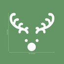 Vinyl Wall Art Decal - Little Reindeer Face - 3.4" x 4" - Christmas Holiday Seasonal Sticker - Indoor Outdoor Wall Door Window Laptop Door Car Bumper Sticker Luggage Decals (3.4" x 4"; White) 1
