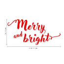 Vinyl Wall Art Decal - Merry and Bright - 11" x 22.5" - Christmas Seasonal Decoration Sticker - Indoor Outdoor Home Office Wall Door Window Bedroom Workplace Decor Decals (11" x 22.5"; Red) 4