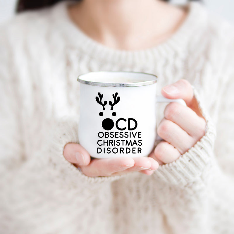 Vinyl Wall Art Decal - OCD Obsesive Christmas Disorde - 5.- Christmas Seasonal Holiday Sticker - Indoor Outdoor Wall Door Mug Laptop Door Car Bumper Sticker Luggage Notebook Decor 2