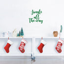 Vinyl Wall Art Decal - Jingle All The Way - 22" x 22.5" - Christmas Seasonal Holiday Decoration Sticker - Indoor Outdoor Home Office Wall Door Window Bedroom Workplace Decals (22" x 22.5"; Green) 4