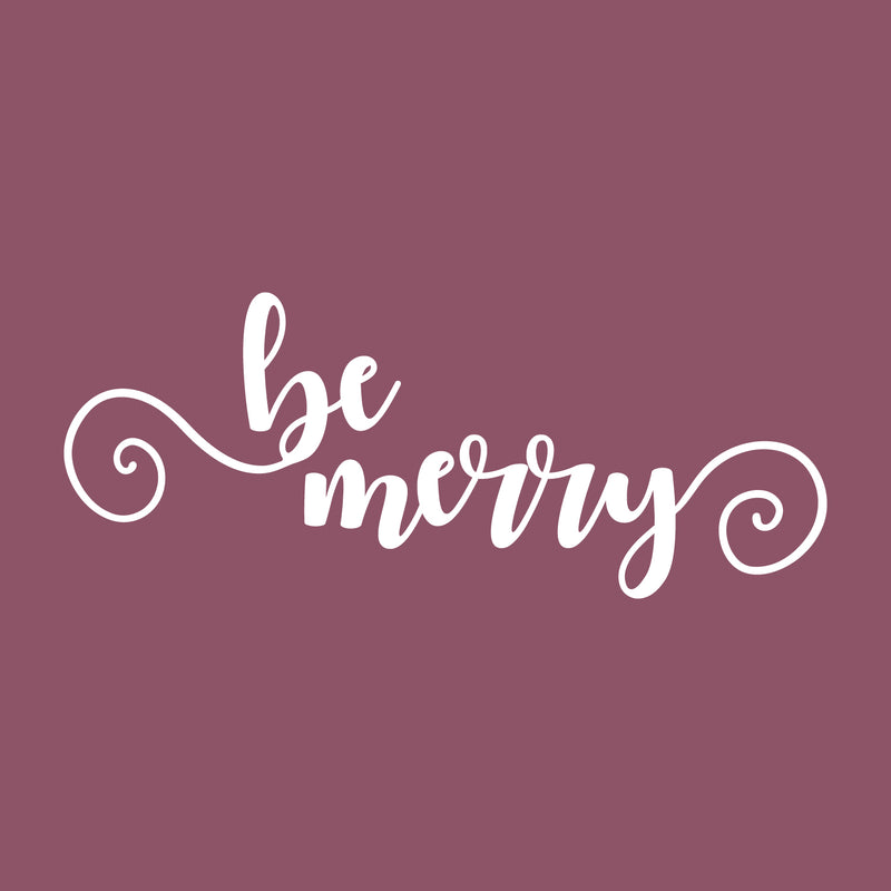 Vinyl Wall Art Decal - Be Merry - 9" x 22.5" - Cursive Christmas Seasonal Holiday Decoration Sticker - Indoor Outdoor Home Office Wall Window Door Decoration Adhesive Decals (9" x 22.5"; White) 2