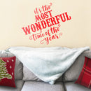 Vinyl Wall Art Decal - It’s The Most Wonderful Time of The Year - 23" x 27" - Christmas Seasonal Holiday Sticker - Indoor Outdoor Home Office Wall Window Bedroom Workplace Decals (23" x 27"; Red) 2